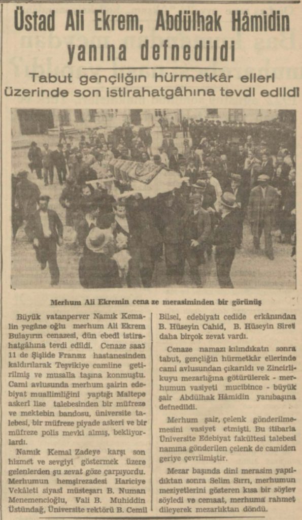 Ali Ekrem Bolayır cenaze merasimi