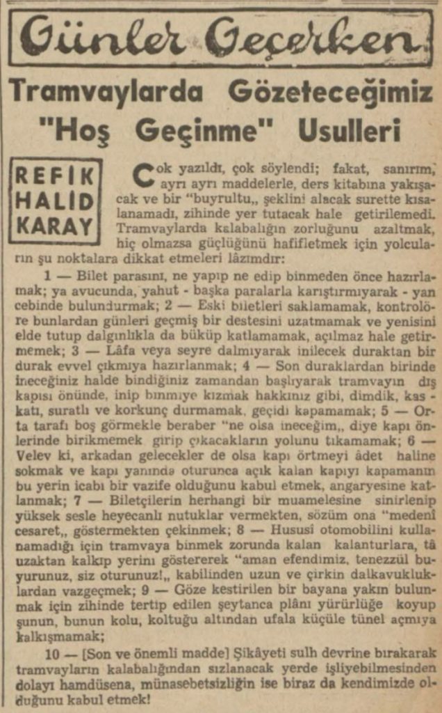 Refik Halit tramvay