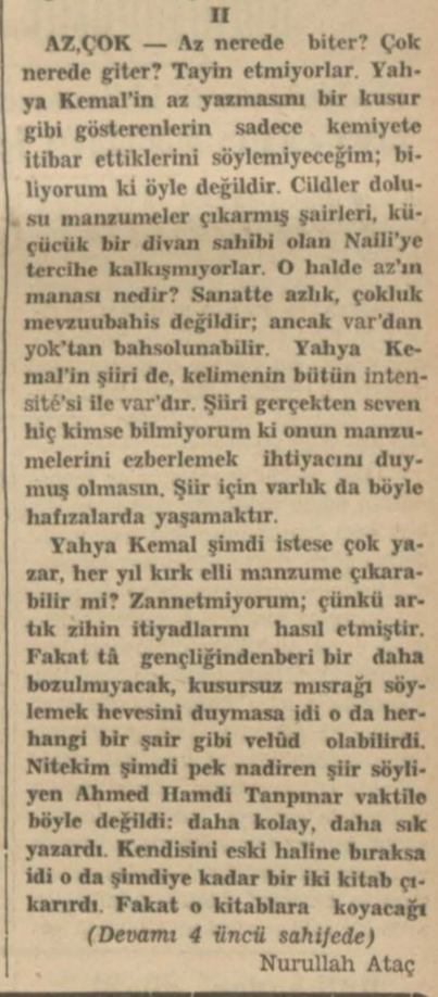 Nurullah Ataç Makale