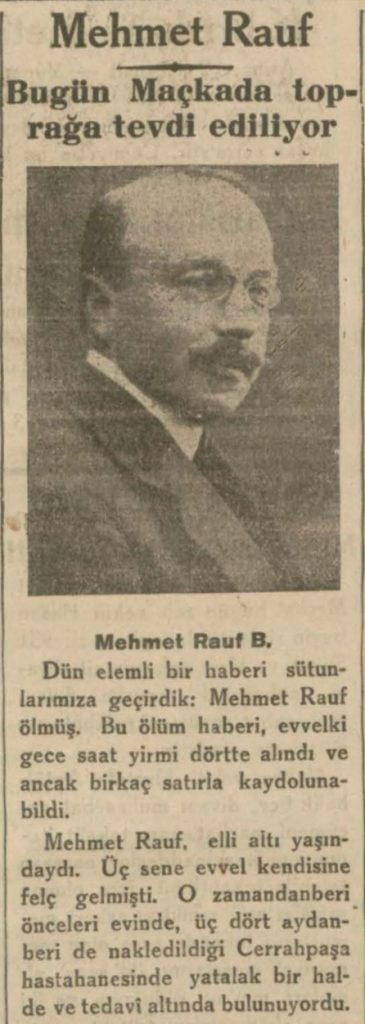 Mehmet Rauf cenaze töreni