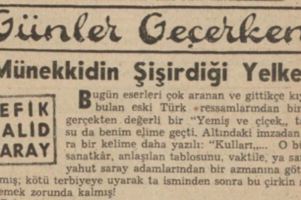 Refik Halit’in “Münekkidin şişirdiği yelken” başlıklı yazısı