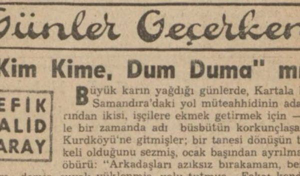 Refik Halit’in “Kim kime, dum duma mı” başlıklı yazısı