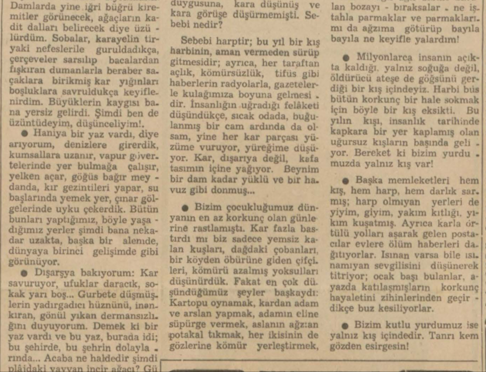 Refik Halit 1942 kışı