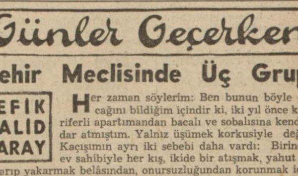 Refik Halit’in “Şehir meclisinde üç grup” başlıklı yazısı