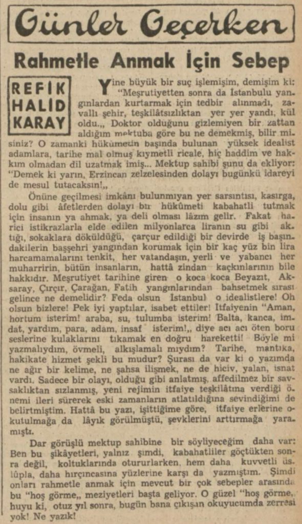 Refik Halit yangın