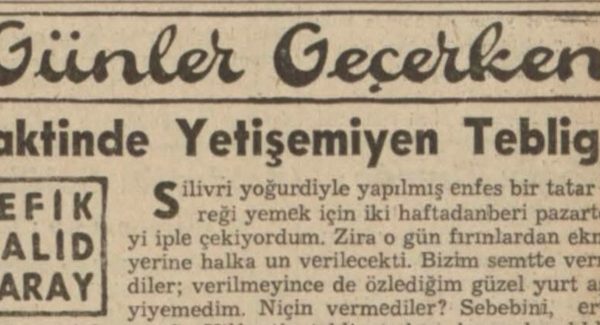 Refik Halit’in “Vaktinde yetişemeyen tebligat” başlıklı yazısı