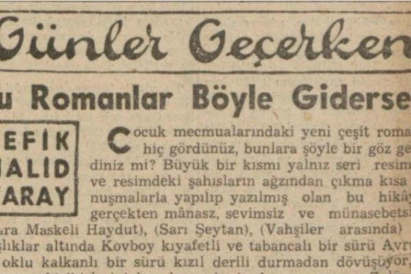 Refik Halit’in “Bu romanlar böyle giderse” başlıklı makalesi