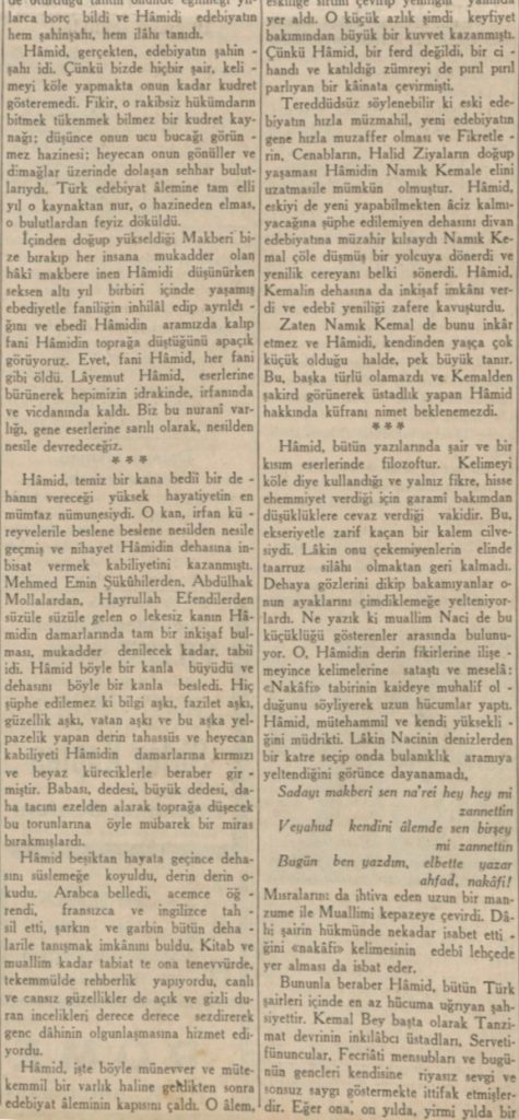 14 Nisan 1937: "Fani Hamid, her fani gibi öldü"