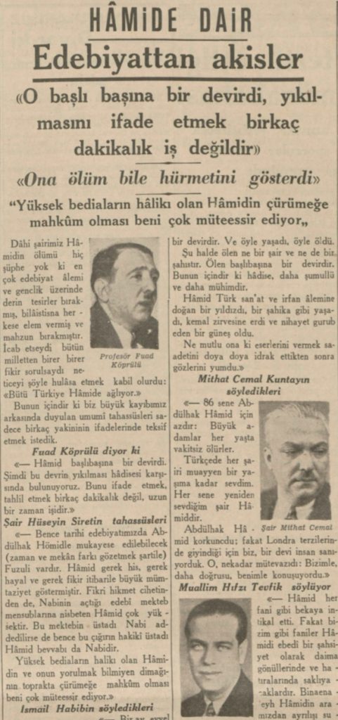 14 Nisan 1937: "Hamide dair"