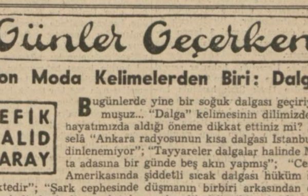 Refik Halit’in “Son moda kelimelerden biri: Dalga” başlıklı yazısı