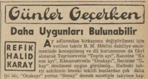 Refik Halit’in “Daha uygunları bulunabilir” başlıklı yazısı