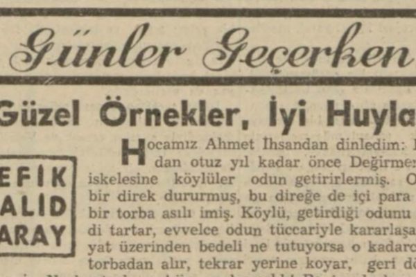 Refik Halit’in “Güzel örnekler, iyi huylar” başlıklı yazısı