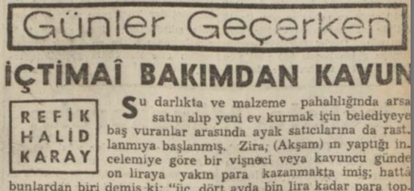 Refik Halit’in “İçtimai bakımdan kavun” başlıklı yazısı