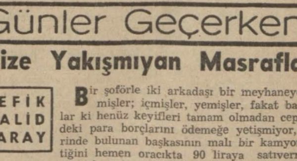 Refik Halit’in “Bize yakışmayan masraflar” başlıklı yazısı