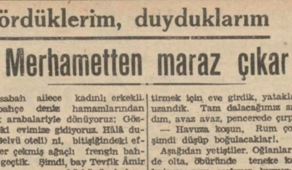 Sermet Muhtar’ın “Merhametten maraz çıkar” başlıklı yazısı