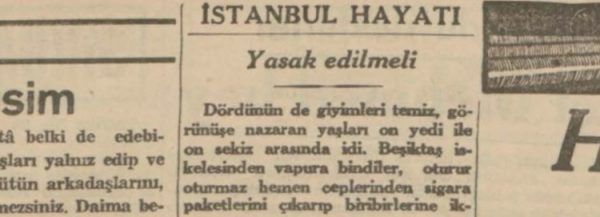 Cemal Refik’in “Yasak edilmeli” başlıklı yazısı