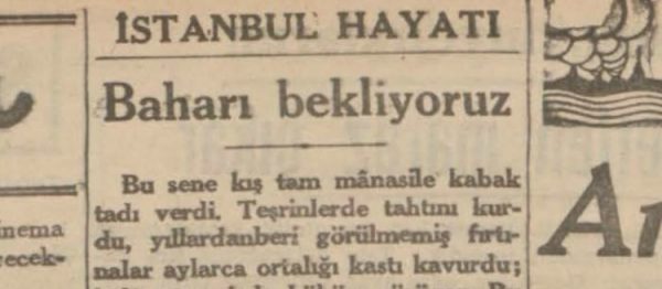 Cemal Refik’in “Baharı bekliyoruz” başlıklı yazısı