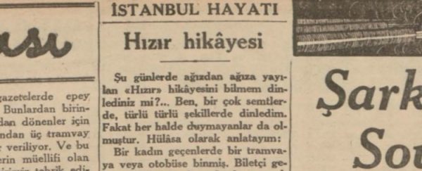 Cemal Refik’in “Hızır Hikayesi” başlıklı yazısı