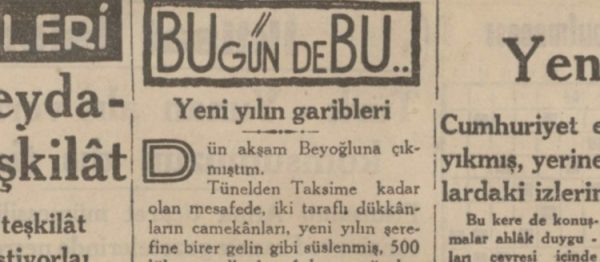 Ercüment Ekrem’in “Yeni yılın garibleri” başlıklı yazısı