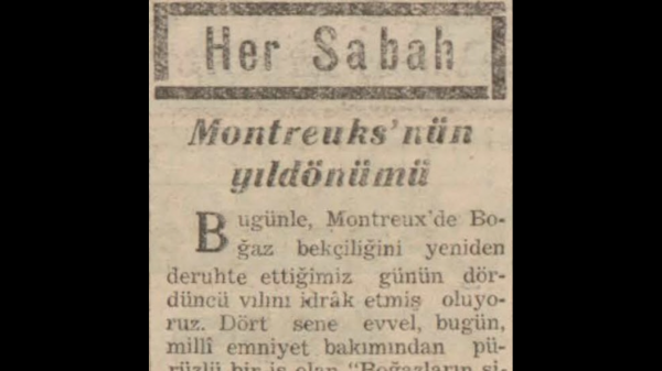 A.C. Saraçoğlu’nun “Montreuks’nün yıldönümü” başlıklı yazısı