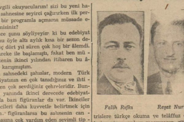 Halit Fahri’nin “Kadıköyünde 3-4 yıl süren bir edebiyat sezonu” başlıklı yazısı