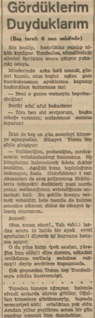 Sermet Muhtar Alus'un, lakabı tosun olan tanıdığının hayatı hakkında yazdıkları.