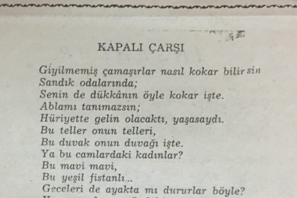 Orhan Veli’nin “Kapalı Çarşı” adlı şiiri