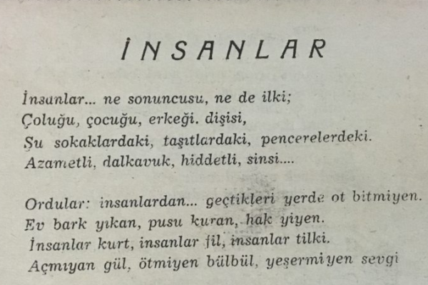 Ziya Osman Saba’nın “İnsanlar” adlı şiiri